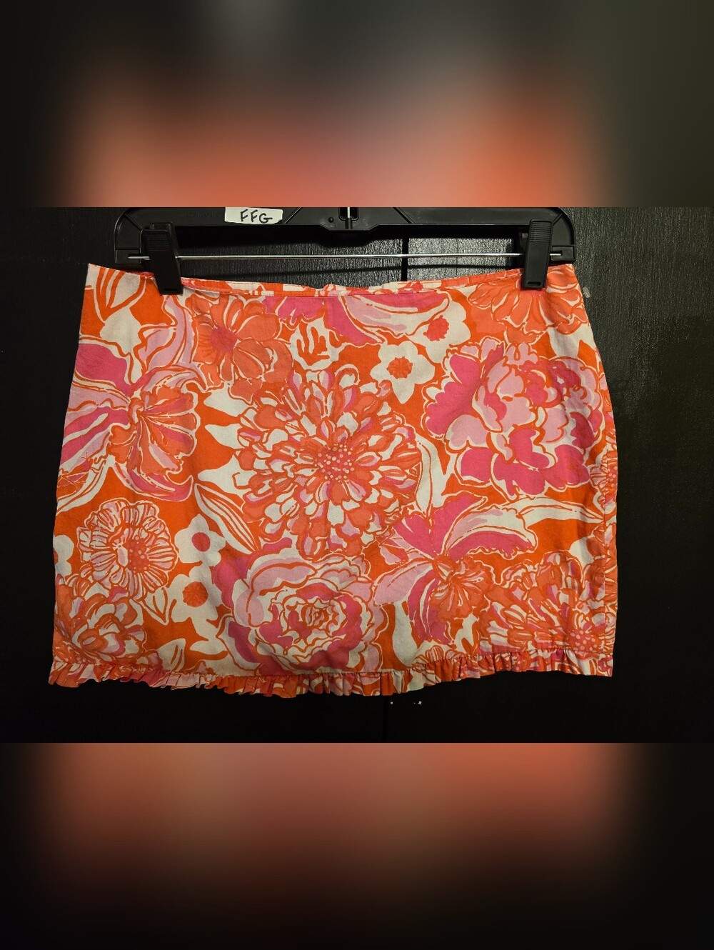 Lilly Pulitzer "Callie" Cotton Ruffle Hem Mini Skirt Size 4